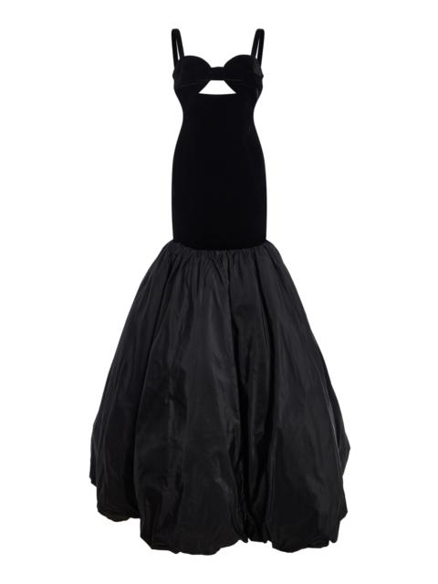 THE NEW ARRIVALS ILKYAZ OZEL Exclusive Stellise Velvet Maxi Dress black