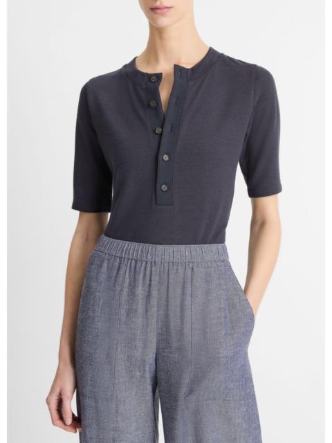 Vince Jersey Elbow-Sleeve Henley