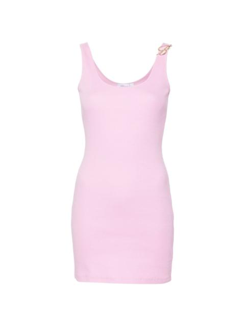 logo-plaque fine-ribbed minidress