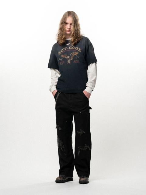 KAMIYA "ACT-COOL Eagle" Distressed T-shirt