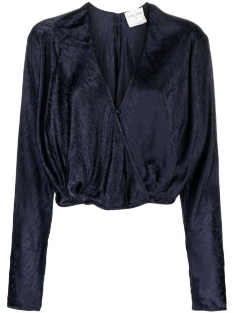 forte_forte patterned-jacquard long-sleeve blouse