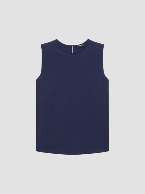 Theory Women's Sleeveless Silk Top - Midnight Navy