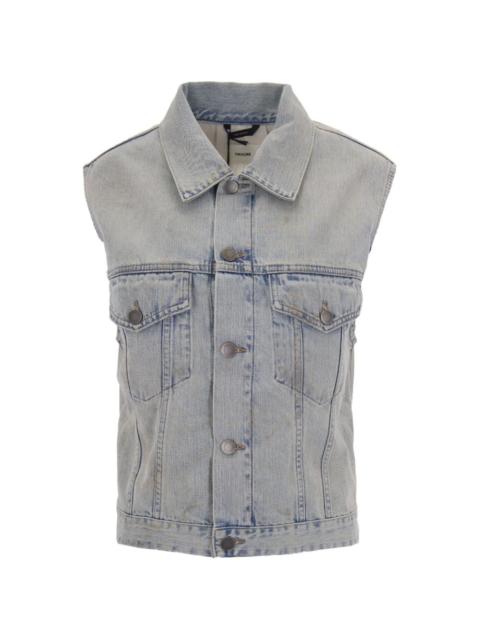 HAIKURE raw-cut sleeveless jacket