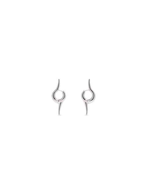 BALENCIAGA Force Double Spike Earrings in Silver