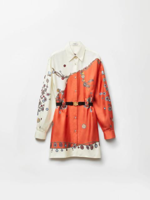 VERSACE Printed Silk Twill Mini Dress