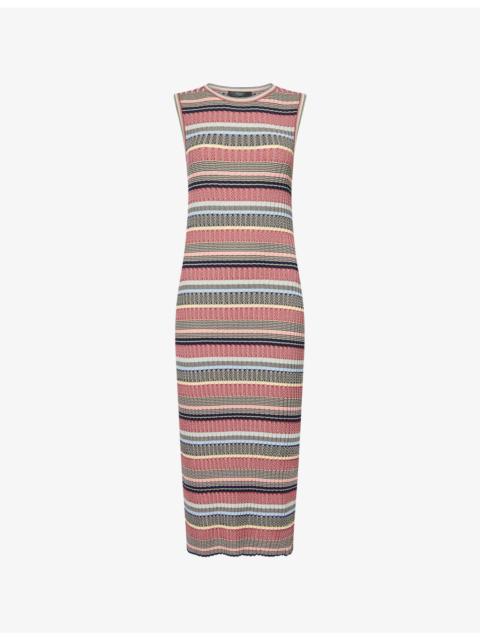 WEEKEND Max Mara Striped Sleeveless Stretch-Knit Maxi Dress