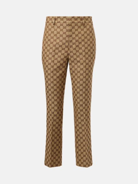 Cotton-blend straight pants