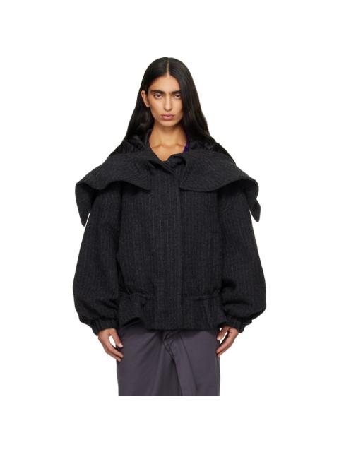 Dries Van Noten Gray Wool Melton Jacket