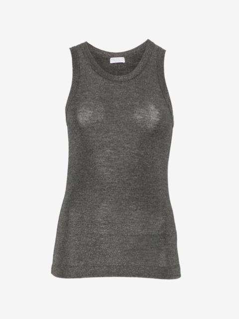 Brunello Cucinelli metallic-effect sleeveless top