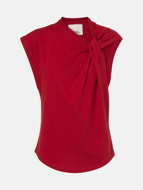 Isabel Marant Naydagz draped cotton jersey top