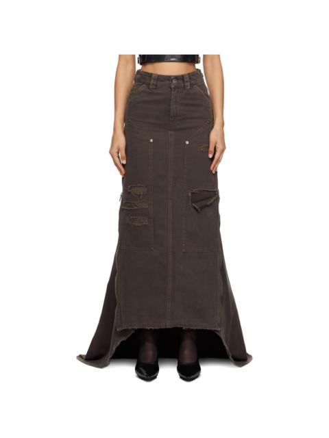 VAQUERA Brown Workwear Maxi Skirt