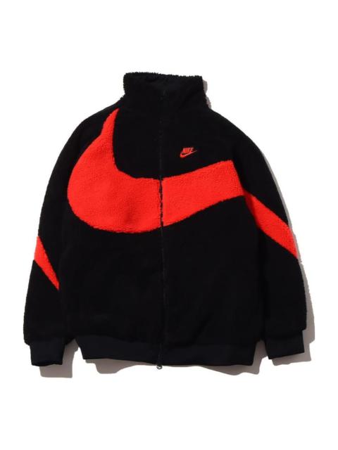 Nike Nike Big Swoosh Reversible Boa Jacket Asia Sizing Black Chili Red BQ6546 008 REVERSIBLE