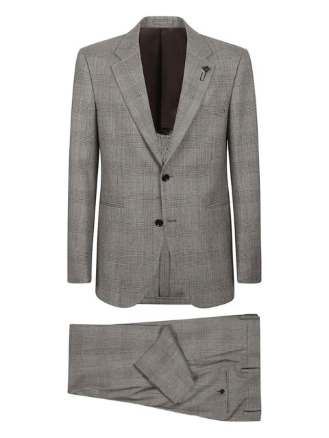 LARDINI checked-pattern single-breated suit