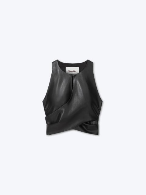 Nanushka PHINE - OKOBOR™ alt-leather top - Black