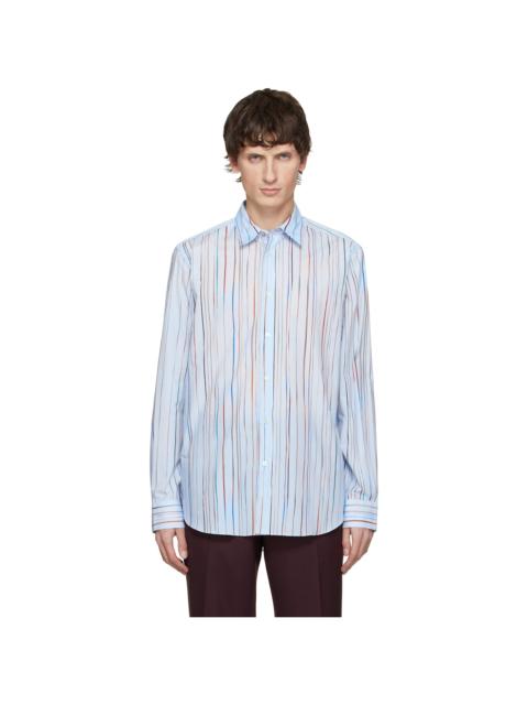 Paul Smith Blue 'Signature Pinstripe' Cotton Shirt