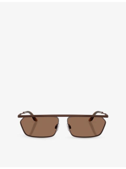 Dolce & Gabbana DG2327 Rectangle-Frame Metal Sunglasses