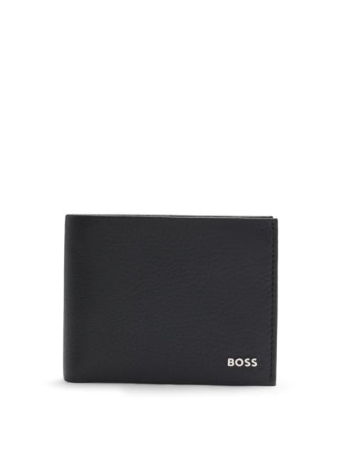 BOSS ITALIAN-LEATHER CARD HOLDER WITH LOGO LETTERING