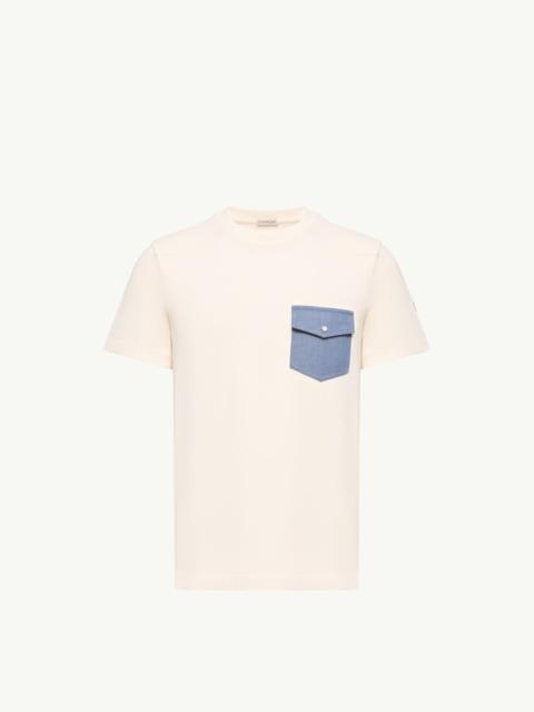 Moncler Cotton Jersey T-Shirt with Denim Pocket