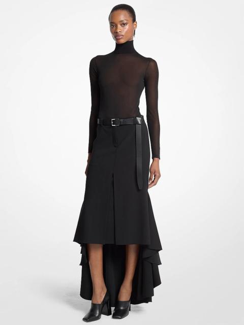 MICHAEL KORS COLLECTION Wool Serge High-Low Trouser Skirt