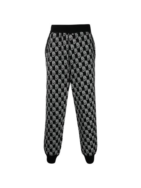 intarsia knit track trousers