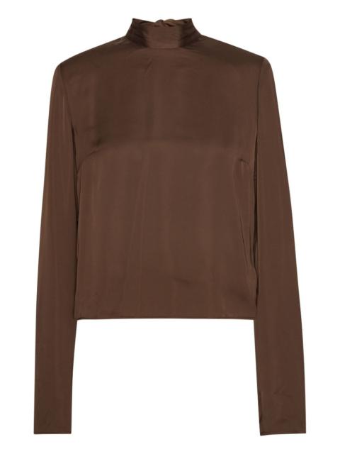 ROTATE cowl-back long-sleeve top