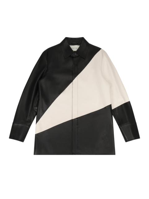 entire studios LEATHER BLOCK SHIRT MAGPIE