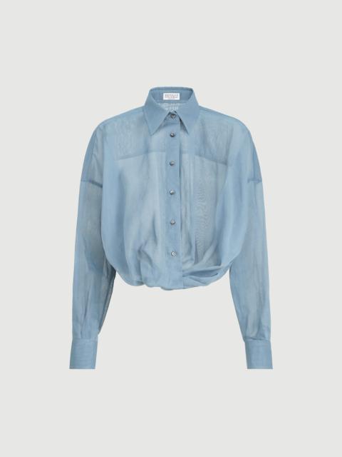 Brunello Cucinelli Cotton organza shirt with monili