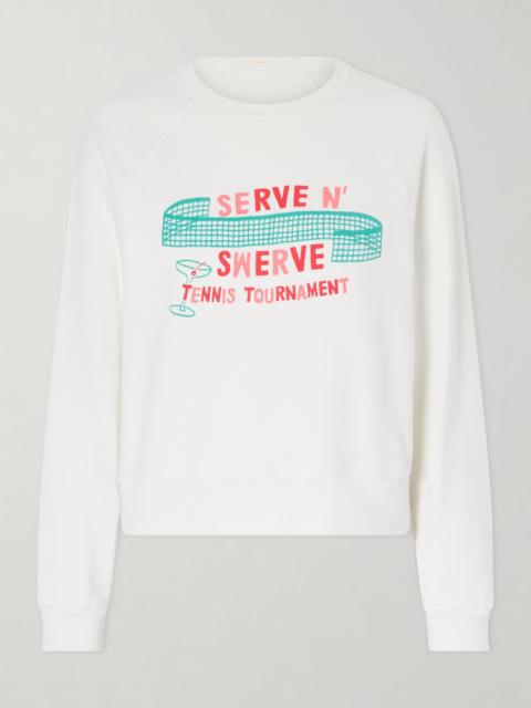 MOTHER The Itty Concert printed cotton-jersey sweater Off-white