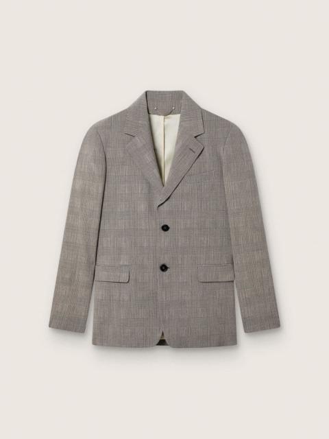 Golden Goose Men's jacket in gray Prince of Wales check wool