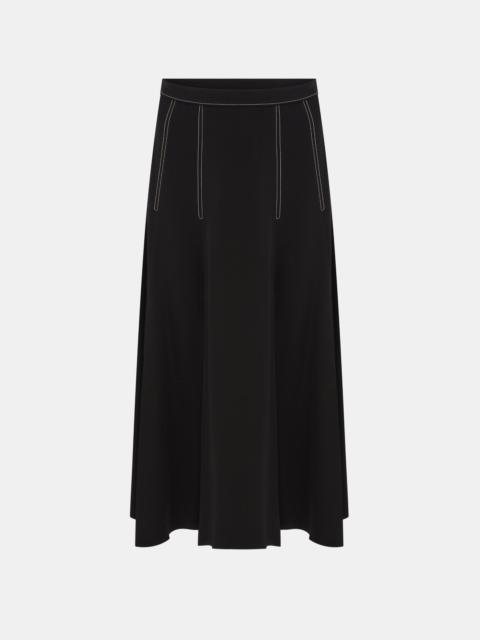 EMILIA WICKSTEAD Kensie Skirt In Black Silk Crepe De Chine