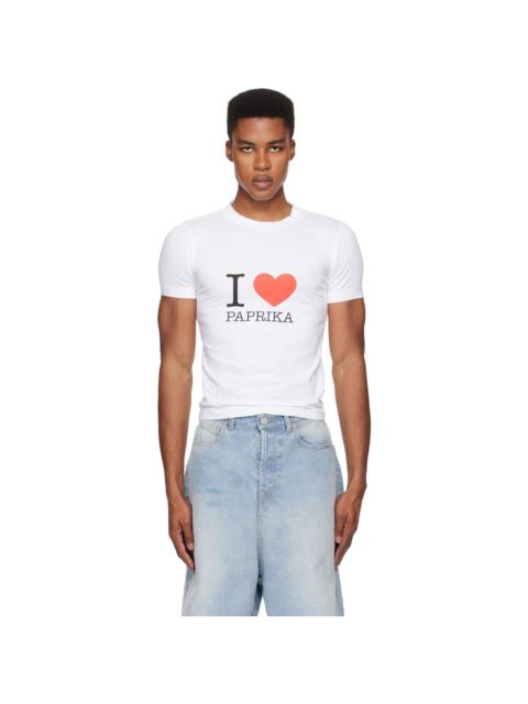 VETEMENTS White 'I Love Paprika' Fitted T-shirt