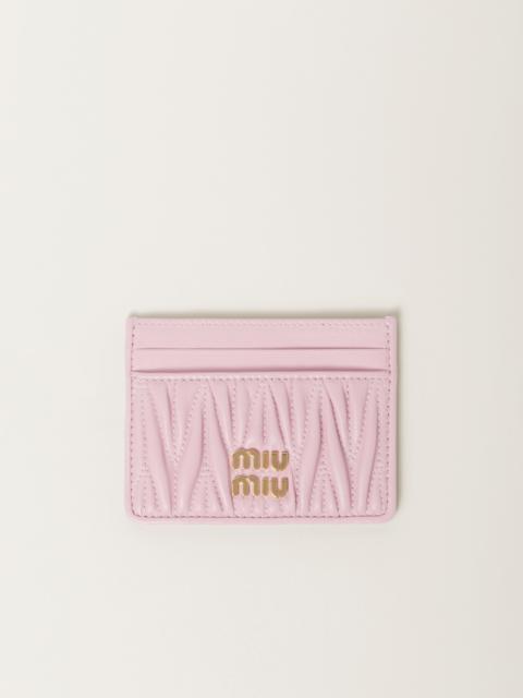 Miu Miu Matelassé nappa leather card holder