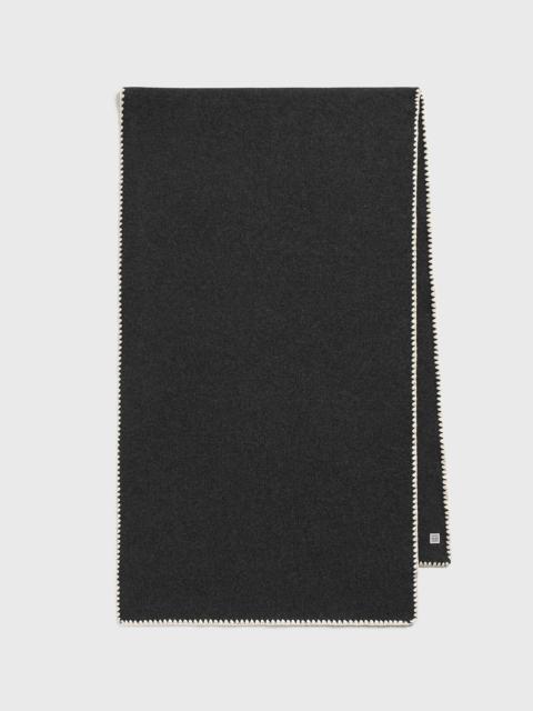 TOTEME Embroidered wool cashmere scarf grey melange