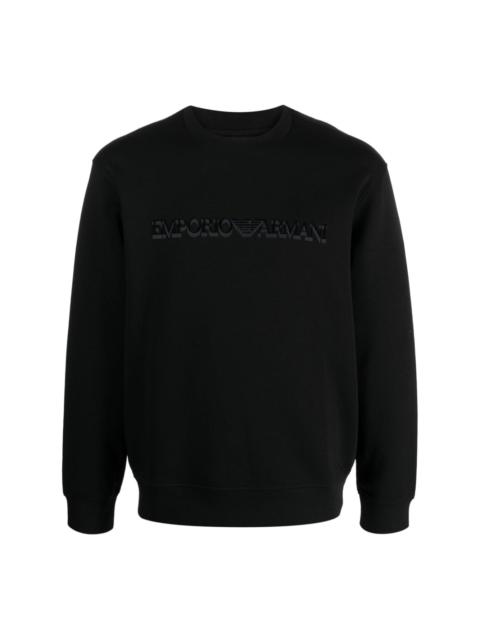 flocked logo-print jersey sweatshirt