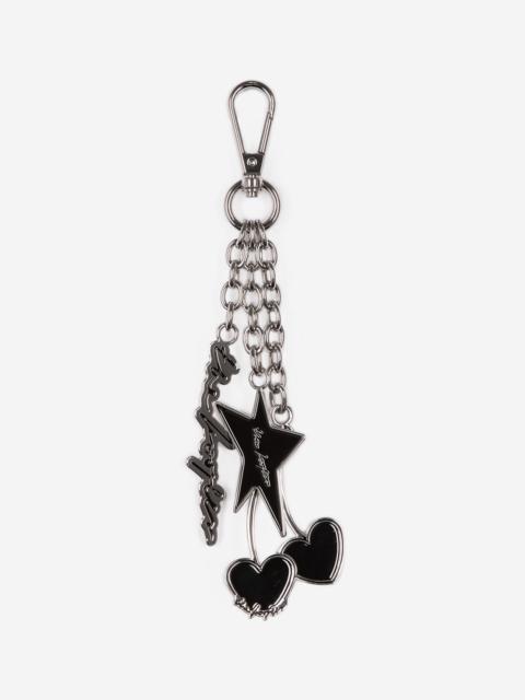 The Kooples BLACK AND SILVER KEY RING BAG JEWEL