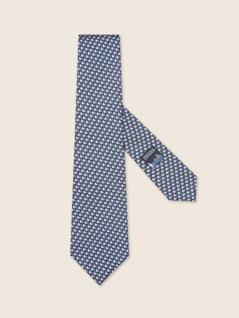 ZEGNA NAVY BLUE SILK TIE