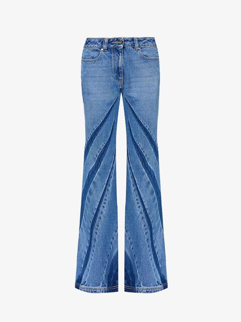 Dion Lee Darted flared mid-rise denim jeans