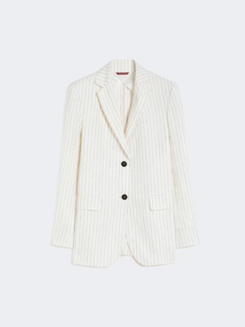 Max Mara Pinstripe linen blazer - NATURAL