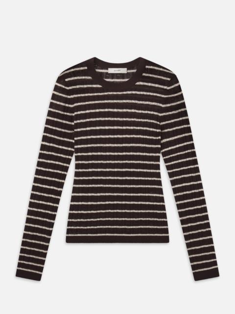FRAME The Pointelle Stripe Crewneck
