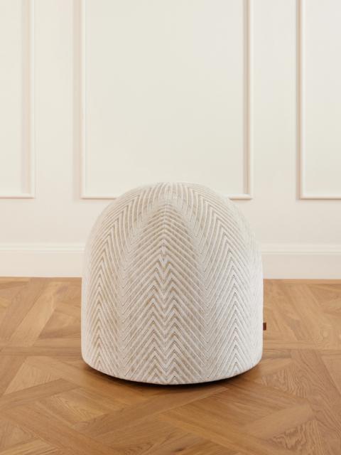 Missoni Ziggy Striped Velvet Pouf