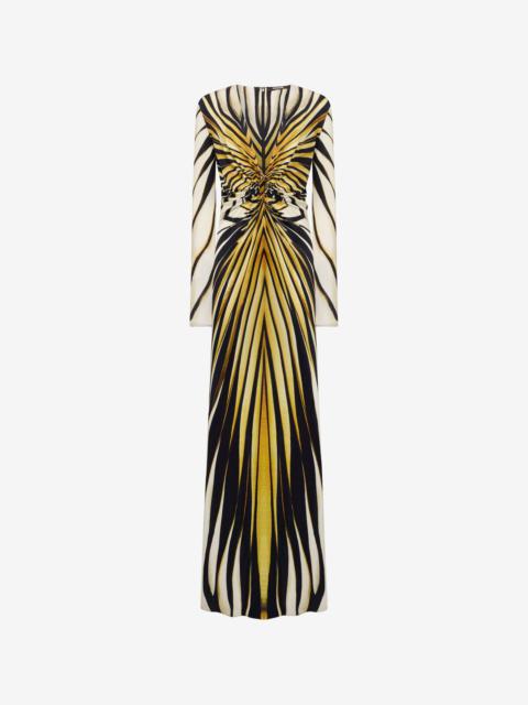 Roberto Cavalli Ray Of Gold Print Maxi Dress