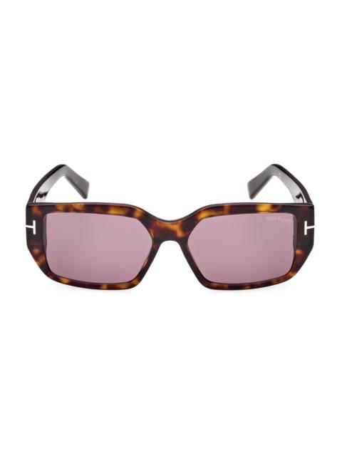 TOM FORD Men's Silvano-02 56MM Sunglasses - Havana
