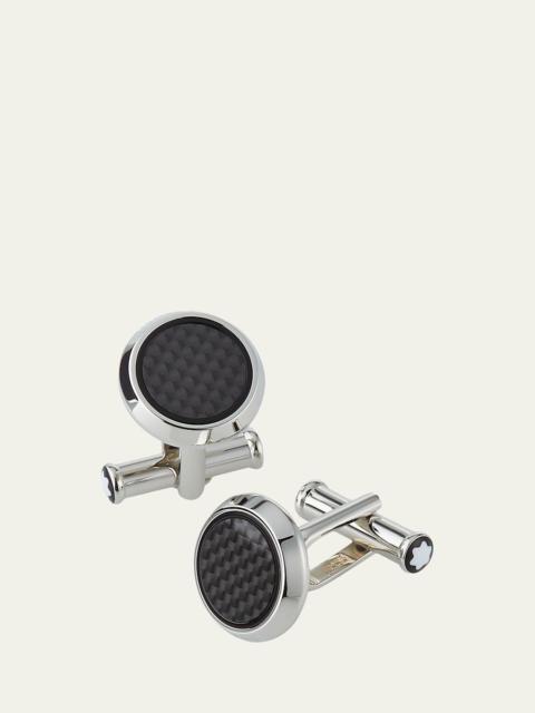 Montblanc Men's Round Carbon Fiber Cufflinks