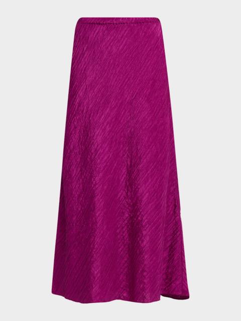 EILEEN FISHER Crinkled Bias-Cut Silk Jacquard Maxi Skirt