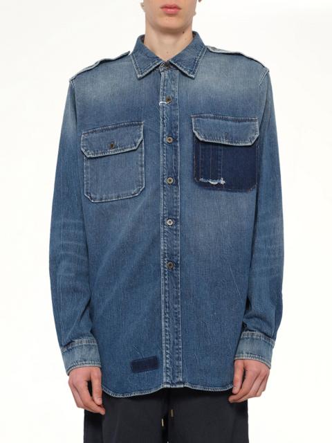 Maison Margiela Long-sleeved Shirt in Vintage Medium Blue