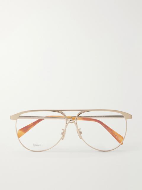CELINE Aviator-style metal glasses Gold