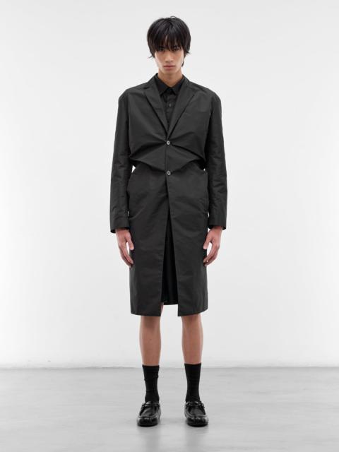 Jil Sander Black Asymmetric Gathered Coat