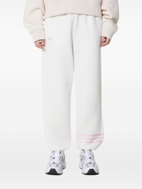 adidas logo-embroidered three-stripe trousers