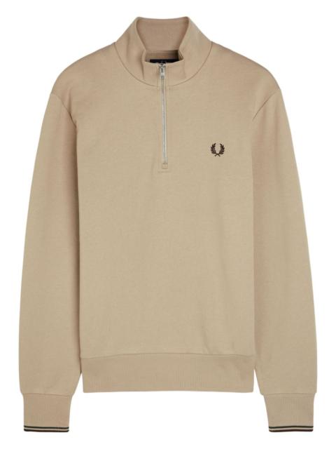 Fred Perry zip-neck laurel-wreath sweatshirt
