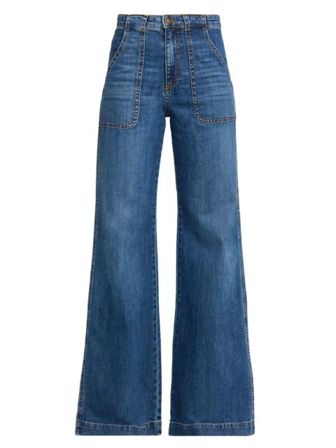 RAMY BROOK Women's Theodora Whiskered Wide-Leg Jeans - Medium Wash